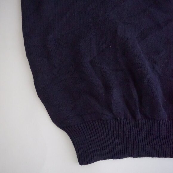 Commodity Exchange Navy Cotton Embroidered Golfers Sweater Preppy Collegiate L - Picture 8 of 10